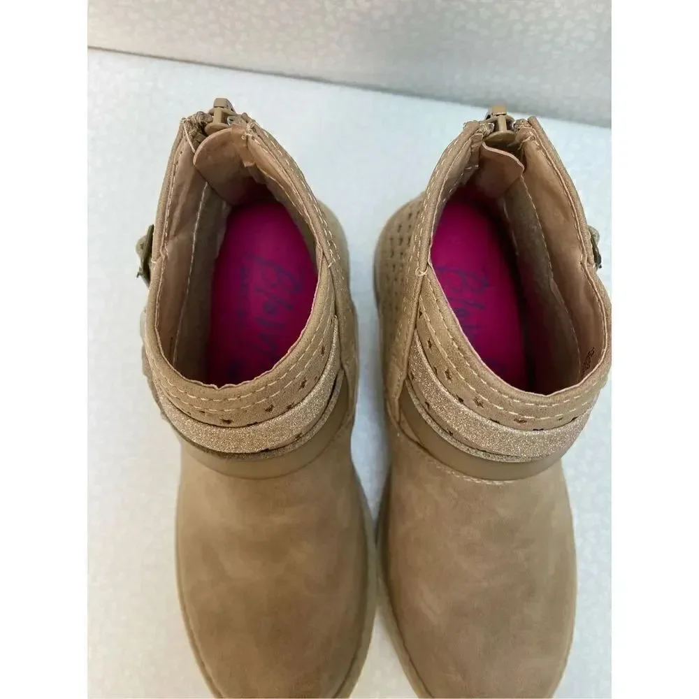Blowfish Malibu GIRLS SIZE 2 Keeping Up-k Ankle Boot in Light Taupe Willow
